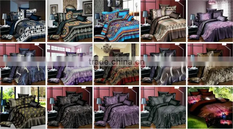 Microfiber 4Pcs Queen Duvet Cover Bedding Set with Flowers