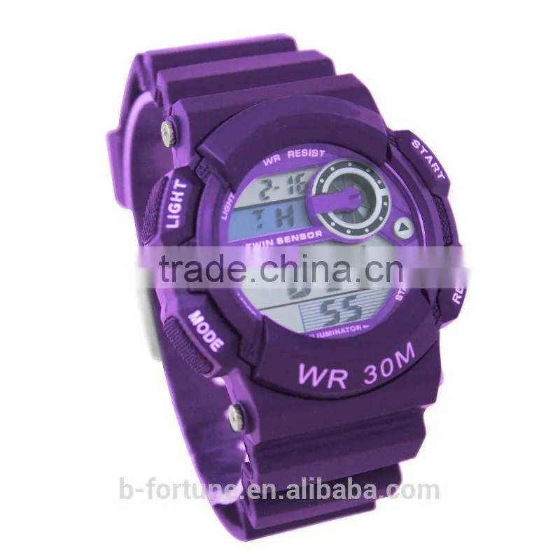 LP1344_PU Purple color LCD Display Chrono Alarm Date/Day Tech digital Multifunction Digital electronic watch