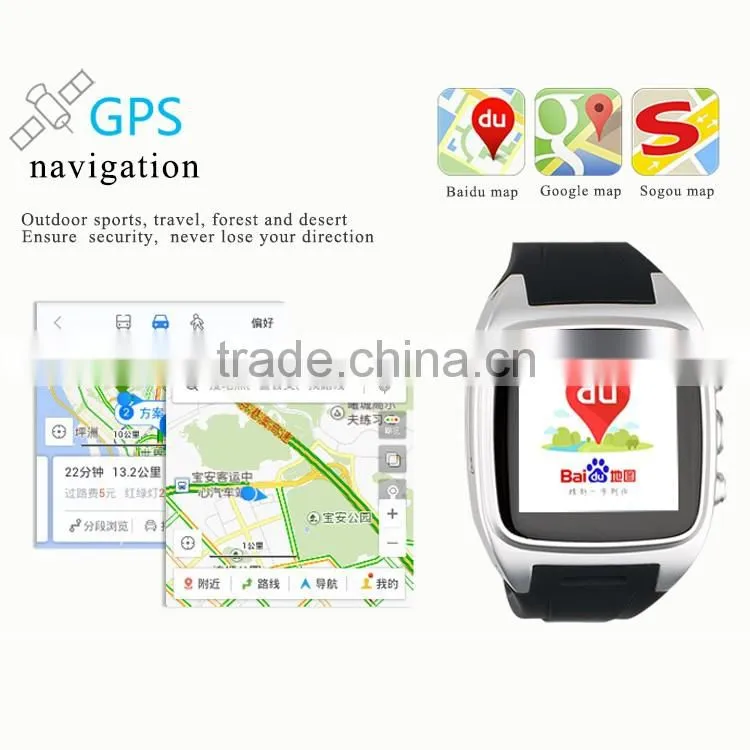 Leather band WIFI GPS 3G loud speaker Android watch phone