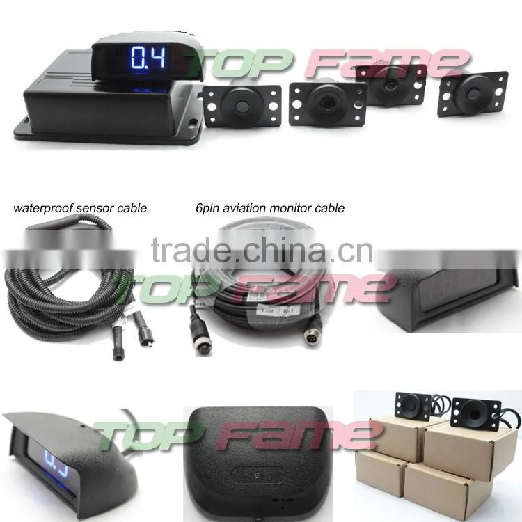0.4-5m detection range anti-collision radar system with big LED display, beep alert or voice alarm in English optional