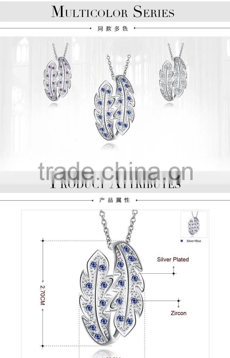 High Quality Designs Couple Pendant Wholesale Silver plated Zircon Couple Necklace