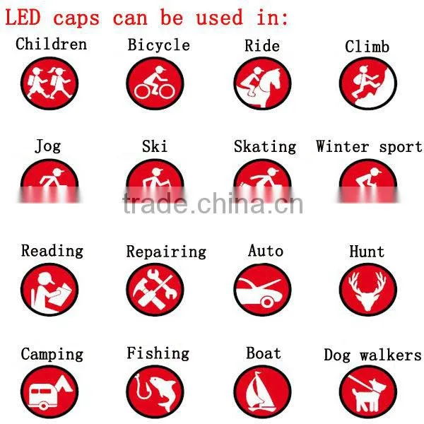 hot sale 2013 year camoflage LED light sun visors caps and hats