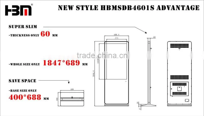 46 inch Indoor floor standing LED display screen for advertising