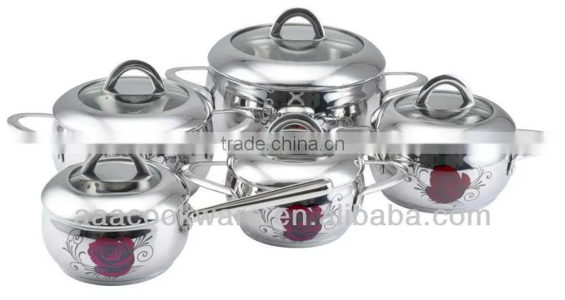 10Pcs Geman Technologic Stainless Steel Cooking Pot for Induction
