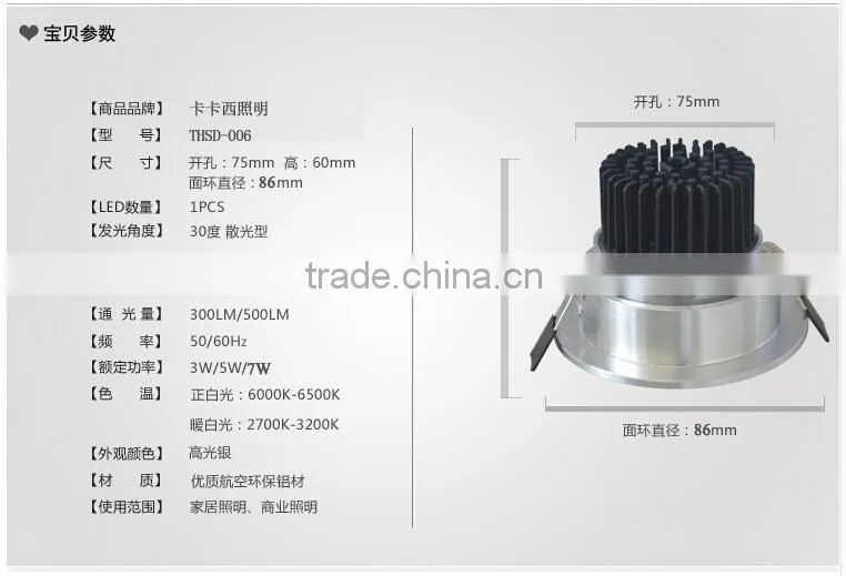2015 New LED Ceiling Lamp COB 3w 5w 7w 10w 15w 20w 30w Anti-dazzle Dimmable LED Spot Light