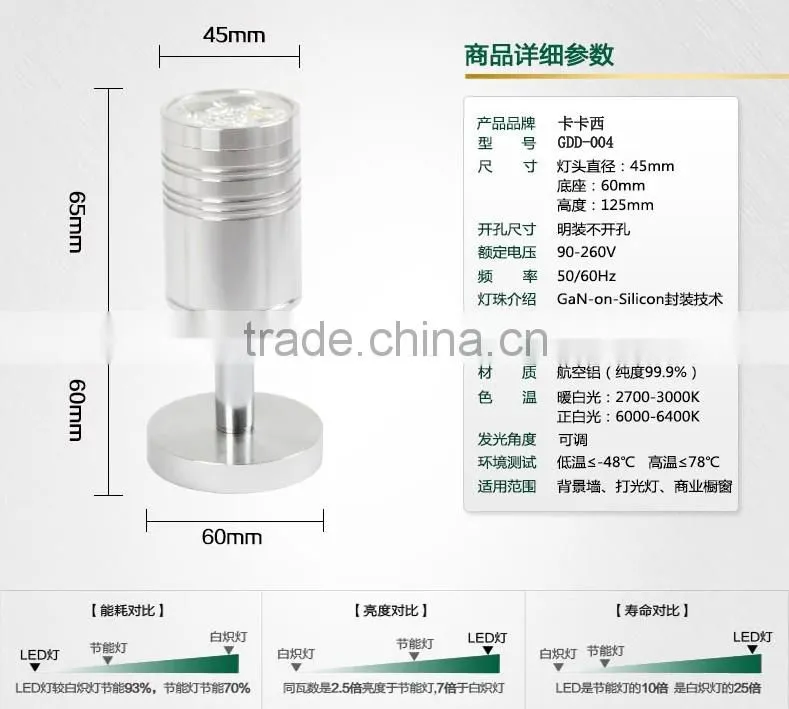 Surface Mounted LED Track Light 5W Clothing Store Showcase LED Spotlights