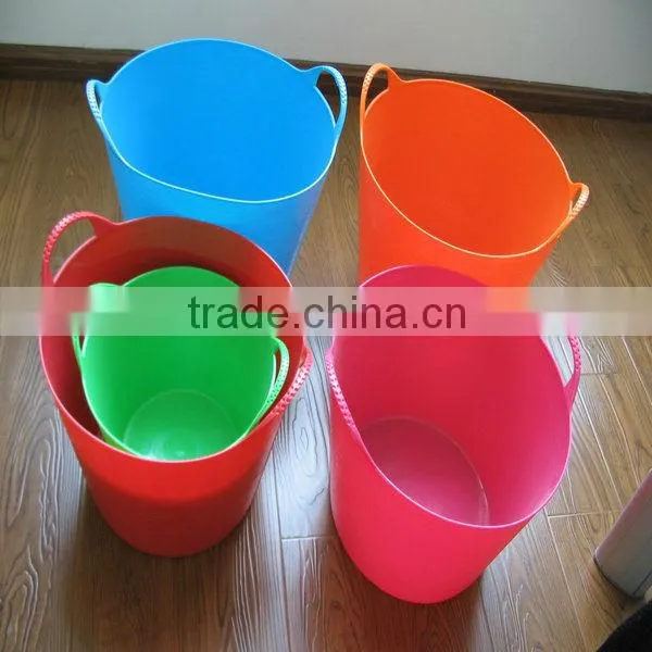 flexible plastic bucket,garden bucket,colorful bucket