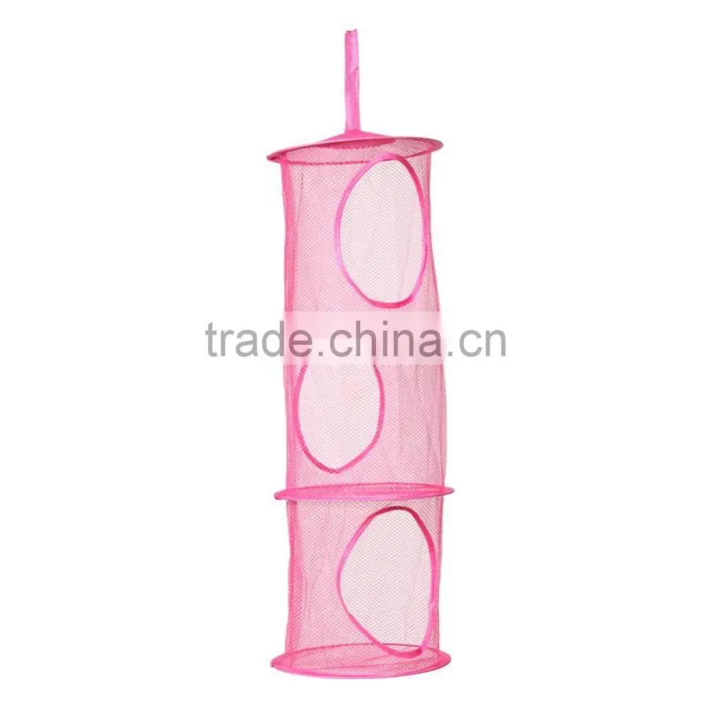 3 Shelf Layer Hanging Storage Basket Bags Net Kids Toy STuffed Plush Organizer Bag Bedroom Wall Door Closet