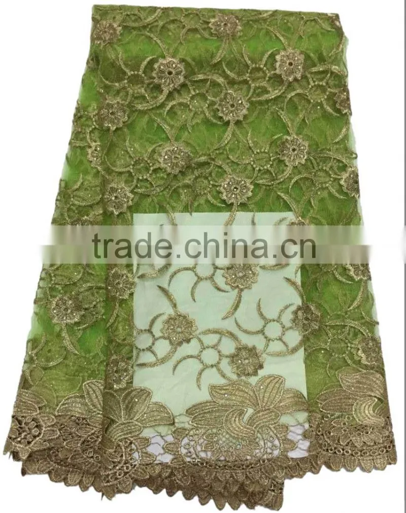 fancy polyester chemical lace embroidery fabric for party or evening dress