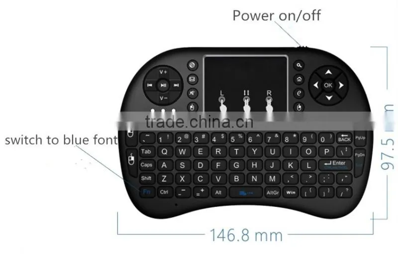 Wireless USB LED Backlit Keyboard for TV Box Computer