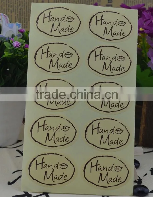 Customized round oval sticker for glass and plastic