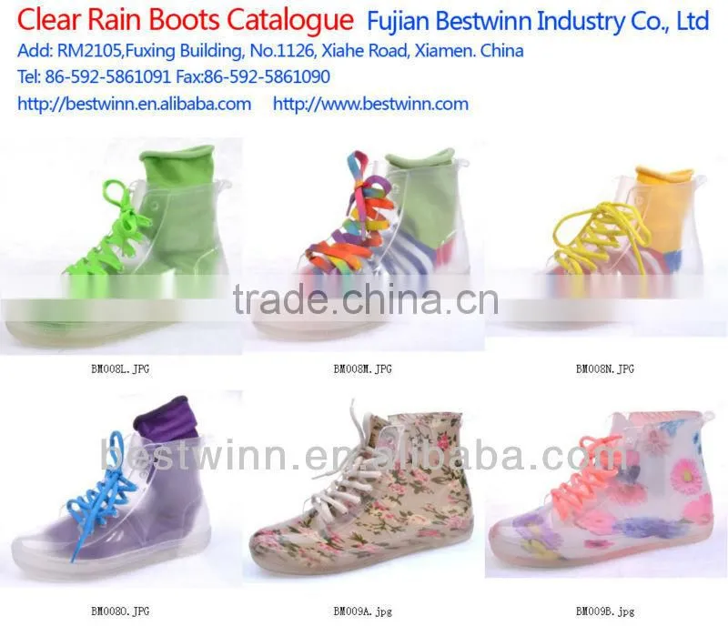 2016 lady High heel Rain Boots with lace