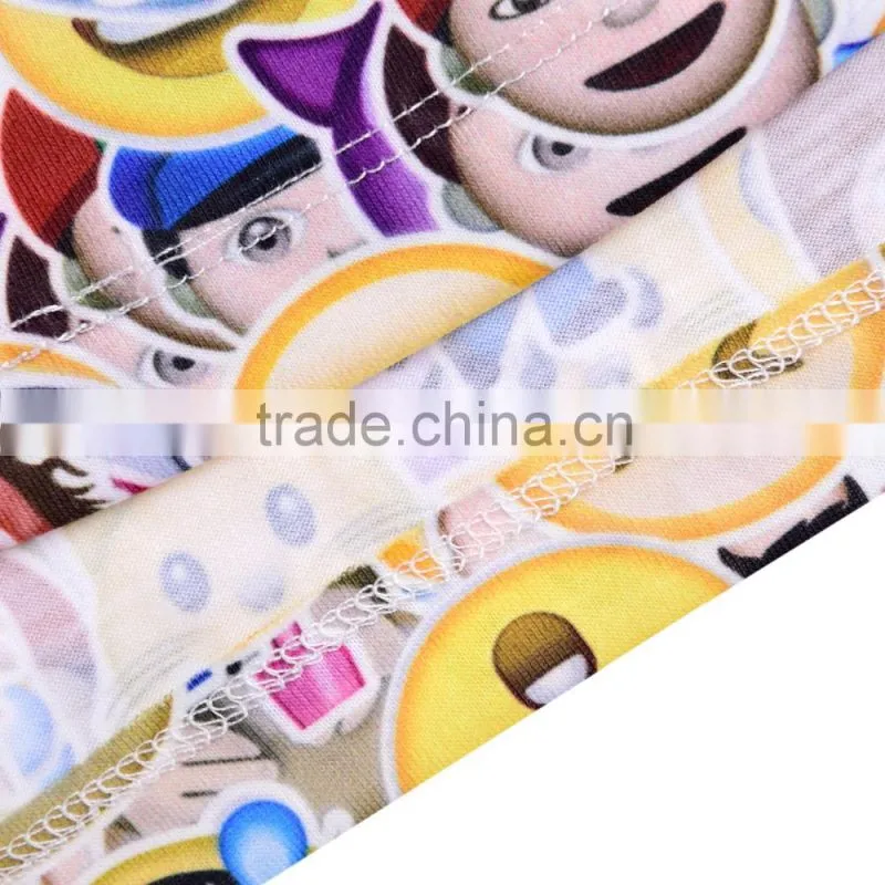 2016 New Women 3D Print Emoji Crop Tops For Women Blusas