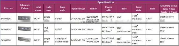 12W made in China linear underwater LED pond lights