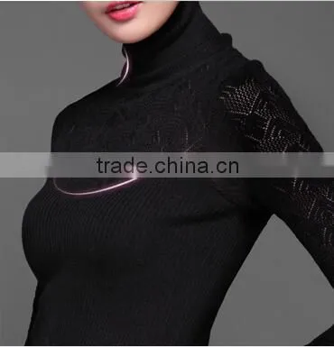 wool high neck sweater for women