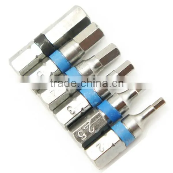 6pcs 25mm 1/4 Inch Hex Shank Magnetic Hex Head Screwdriver Bits Electric screwdriver Bits H6H5H4H3H2.5H2 AR-70