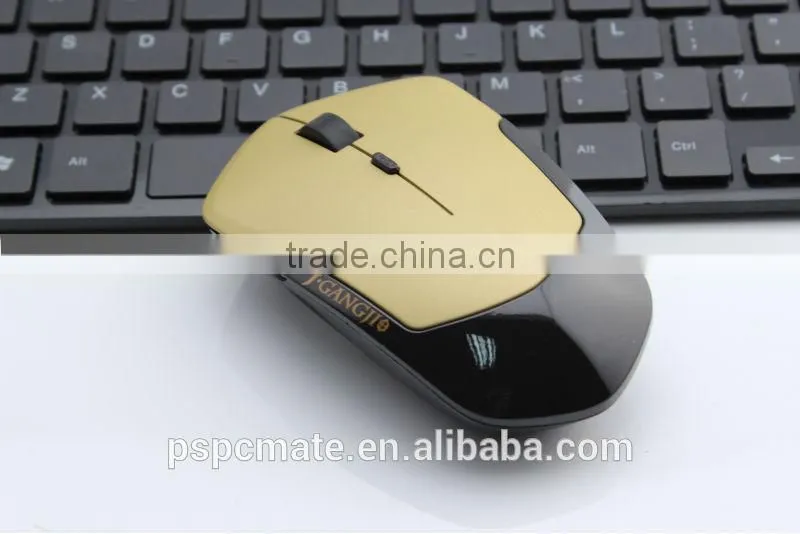 Gold surface 2.4G wireless mouse for Macbook windows xp vista 7 laptop PC travel