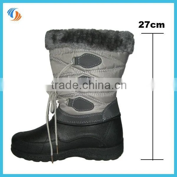 New Women Girl Gray Lace Up Fur Lined Winter Warm Snow Boots