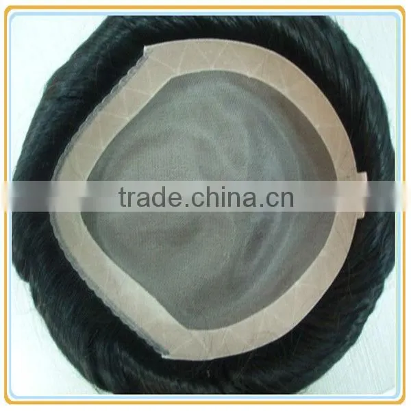 Toupee swiss voile lace human hair toupee swiss lace made in china