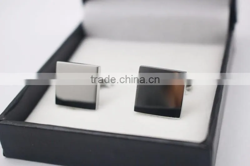 Personalized Logo Blank Stainless Steel Square Cuff Links