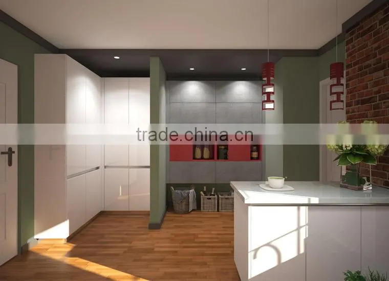 Bangladesh Project Modern Style Lacquer White Kitchen Cabinet