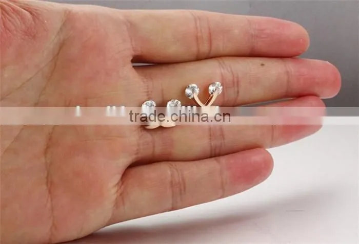 hot sale popular design stainless steel zircon earring for girls