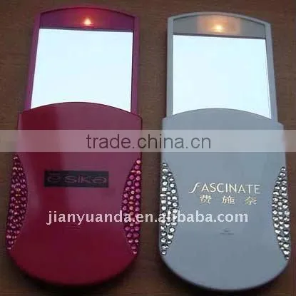 Cell phone shape Slip cover plastic biscuit mirror make up/handy mirror