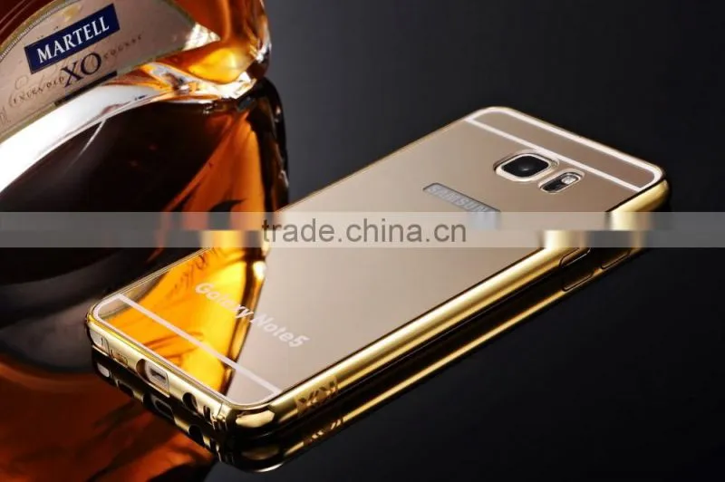 High Quality Aluminum Mirror Bumper Cell Phone Case For Samsung Galaxy Note 5 Mirror Case