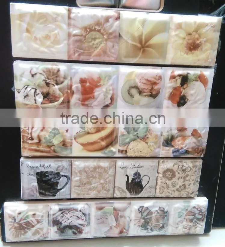inkjet ceramic relief decor border/listello macthing wall tile length 260/300/350mm