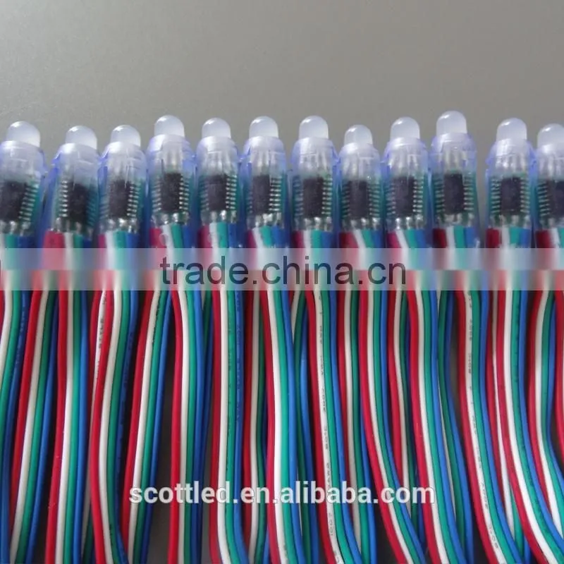 High bright IP68 12mm DC5V led pixel light string ws2801 50 node a string