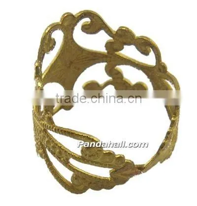 Copper Ring Base, Unplated Color, Size: about 16mm wide, 19mm inner diameter(KK-7/E1-C)