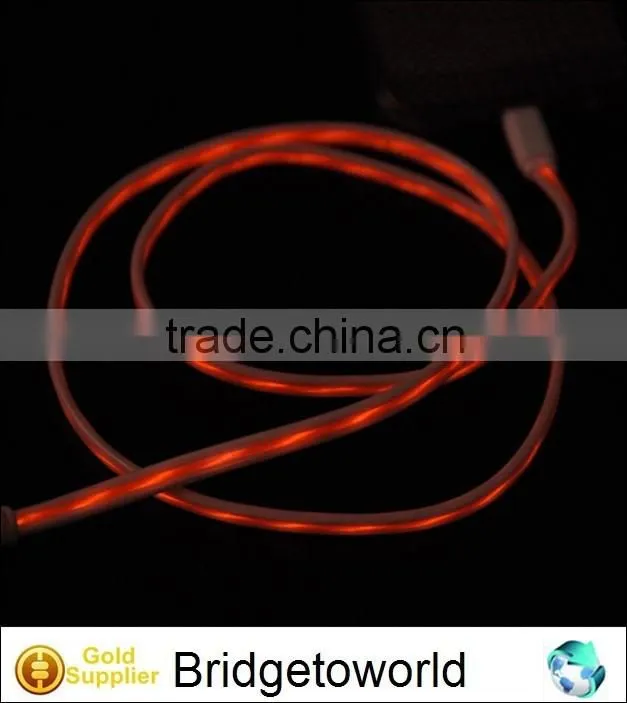 good quality colorful luminous universal micro usb LED light data sync cable charger
