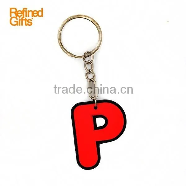 2016 Newest PVC Rubber letter styke Key Chain