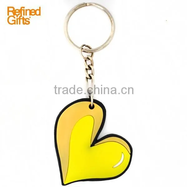 2016 New Design High Quality Cheap price shiny color PVC Rubber Keytag