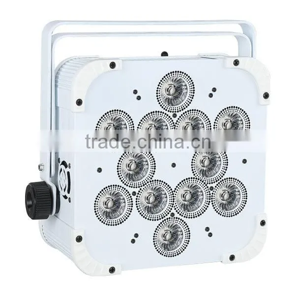 12*15w quad led par light 12*15w rgbwa 5-in-1 high power led flat par can slim par led