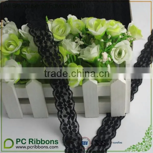 1" Wholesale black Stretch Lace Made in China
