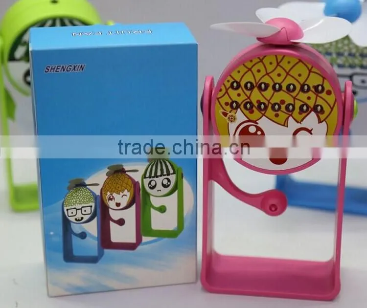 2016 new design multifunctional usb fan little fruit fan, led light fan Children gift 5V usb fan