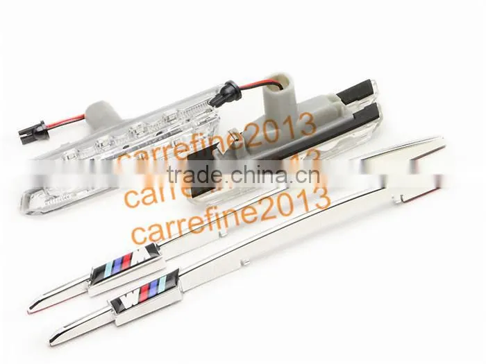 led side marker lights for E46 LCI Facelift clear with M logo LED side marker for BMW