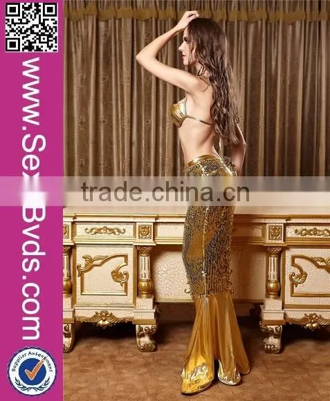 Gold sequins sexy bra girl party wear sexy mermaid costumes cosplay mermaid costume
