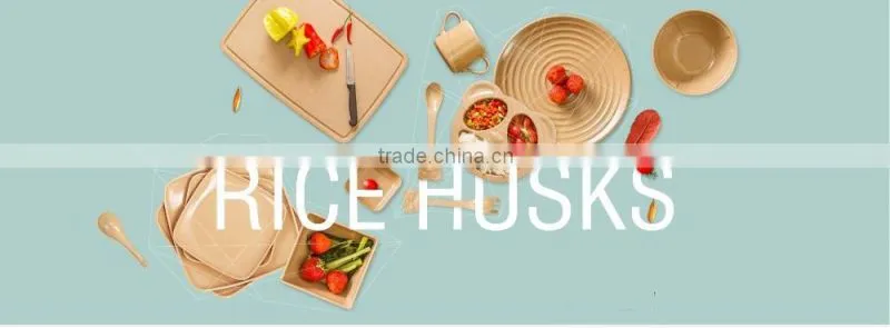 kitchen rice husk fiber round plate
