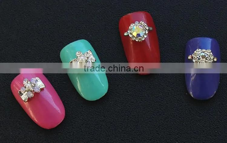 New arrival crown bow knot flower skull designs 3D nail art jewelry