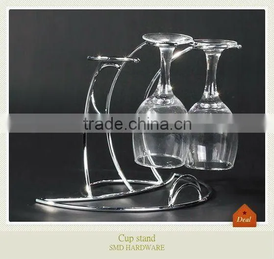 Chrome wine cup holder for 3 cups