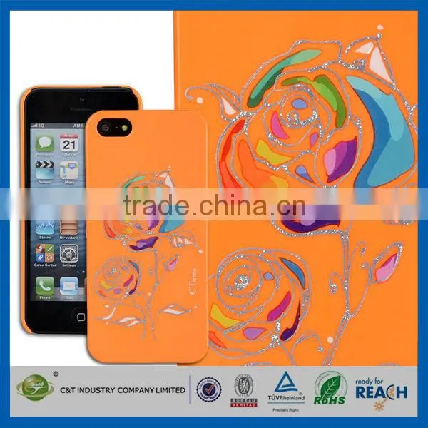 C&T Ctunes series Luxury Gold Siliver foil hard plastic case for iphone 5
