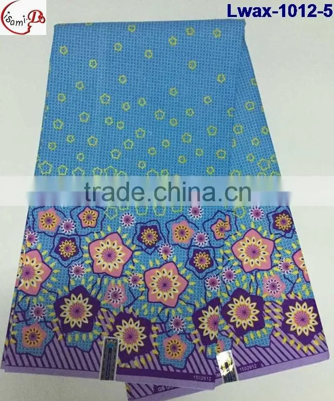 Lwax-1012-12 aqua African Jacquard style cheap wholesale african wax print fabric