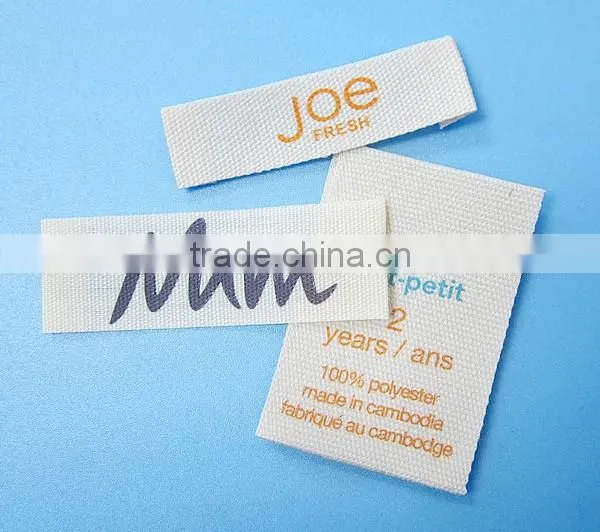 In House Produced Raised Screen Printed Cotton TWill Label
