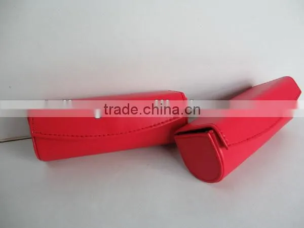cute round leather lipstick holder with mirror
