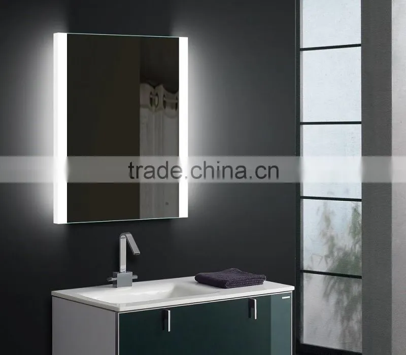 LED Light Backlit Bathroom Mirror With Heating Pad,hotel LED light bathroom mirror,illuminated frameless mirror