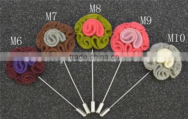 mens flower lapel pin crystal middle design LAP046