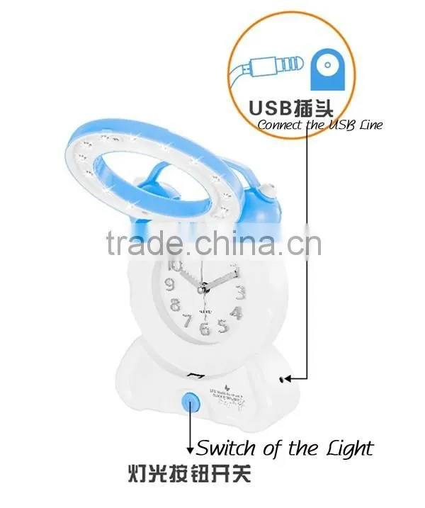 High quality 2016 wholesale LED Desk Lamp with Alarm Clock Modern Bedroom/Living room LED night Light with clock
