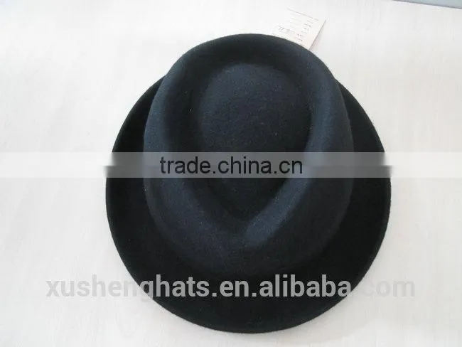fashion black wwaterprof 100% wool felt homburg hat